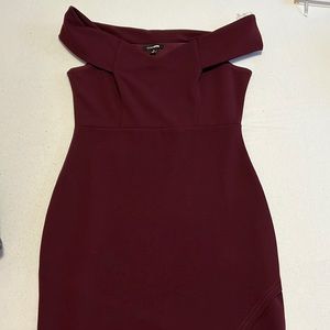 Burgundy slit fashion nova dress